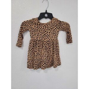 Little Sleepies Leopard Print Bamboo Bodysuit Dress 6-12 Months Tan Black #5
